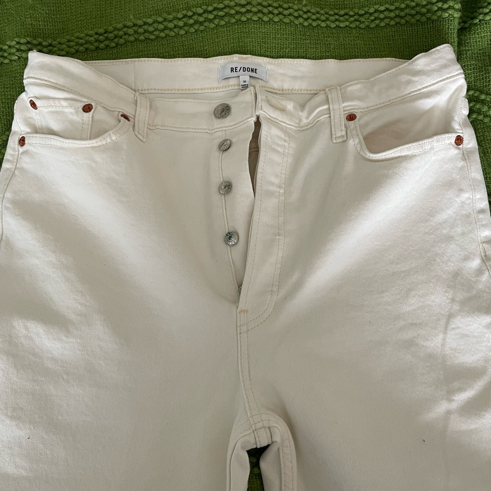 RE/DONE vintage white 70’s stove pipe jeans